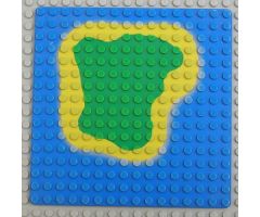 Baseplate 16 x 16 with Island on Blue Water Pattern