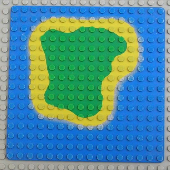 Baseplate 16 x 16 with Island on Blue Water Pattern