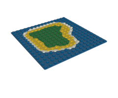Baseplate 16 x 16 with Island on Blue Water Pattern