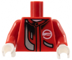 Torso Racers Jacket and White Neck with Silver Stripe Pattern / Red Arms / White Hands