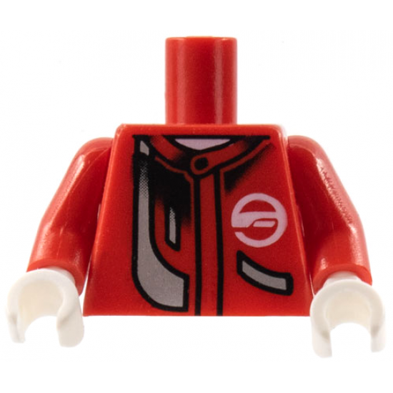 Torso Racers Jacket and White Neck with Silver Stripe Pattern / Red Arms / White Hands