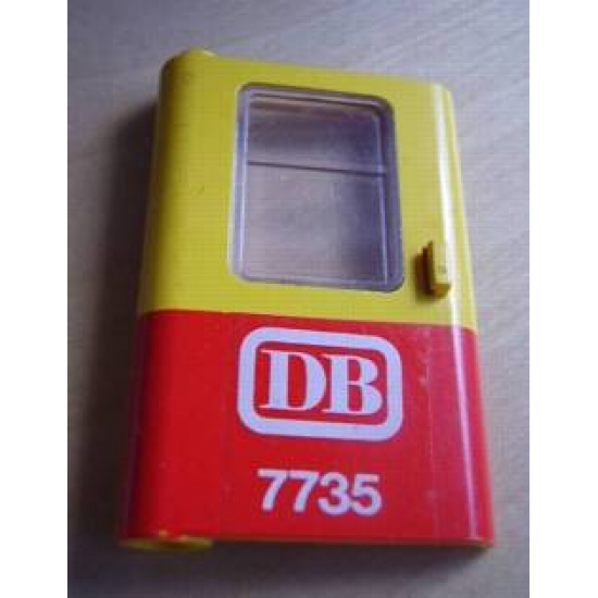 Door 1 x 4 x 5 Train Left with Red Bottom Half and 'DB 7735' Pattern (Sticker) - Set 7735