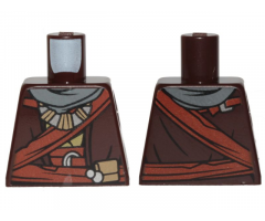 Torso SW Robe, Dark Tan Undershirt, Reddish Brown Sash, Dark Bluish Gray Scarf and Necklace Pattern