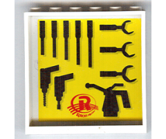 Panel 1 x 6 x 5 with Tools Pattern #1 on Inside (Sticker) - Set 8161