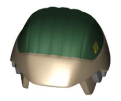 Minifigure, Headgear Helmet SW Rebel Trooper with Dark Green Top and Yellow Insignia Pattern