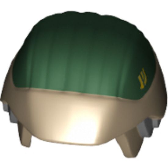 Minifigure, Headgear Helmet SW Rebel Trooper with Dark Green Top and Yellow Insignia Pattern