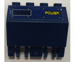 Panel 2 x 4 x 3 1/3 with Double Locking 2 Fingers Hinge with 'POWER' and Panel Pattern Model Right Side (Sticker) - Set 8636