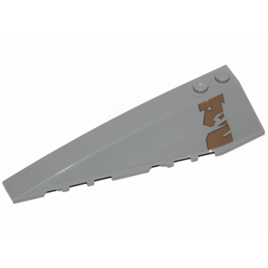 Wedge 10 x 3 Left with Dark Tan Tattered Stripe Pattern (Sticker) - Set 75292