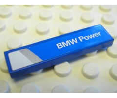 Tile 1 x 4 with 'BMW Power' Pattern, Model Right (Sticker) - Set 8374