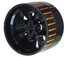 Wheel 20 x 30 Technic with 28 Lines with Orange to Yellow Gradient Pattern (Sticker) - Sets 6580 / 6582