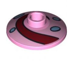 Dish 2 x 2 Inverted (Radar) with Dark Red Swirl and Medium Blue Spots Pattern (Snail Shell)