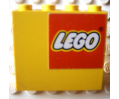 Panel 1 x 4 x 3 - Solid Studs with Lego Logo Pattern Upper Right (Sticker) - Sets 1525 / 6692