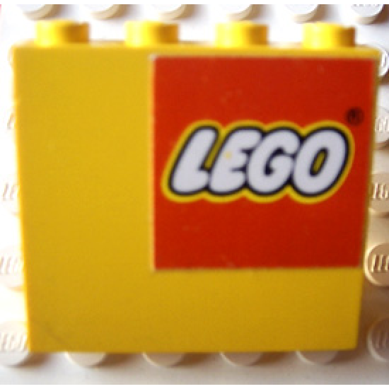 Panel 1 x 4 x 3 - Solid Studs with Lego Logo Pattern Upper Right (Sticker) - Sets 1525 / 6692