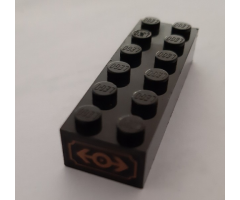 Brick 2 x 6 with Train Logo Gold with Gold Outline Pattern on Both Ends (Stickers) - Set 3225