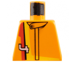 Torso Racers Number 4 with Red and Yellow Stripe Pattern