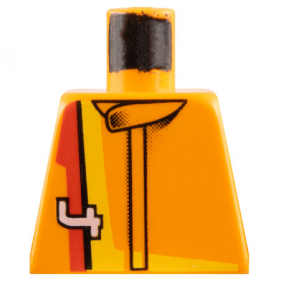 Torso Racers Number 4 with Red and Yellow Stripe Pattern
