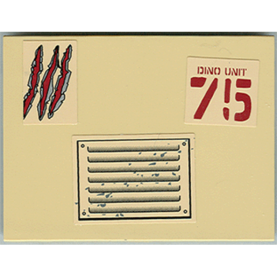 Slope 10 6 x 8 with Dino Unit 75 Hood Pattern (Stickers) - Sets 7296 / 7475