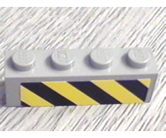 Brick 1 x 4 with Black and Yellow Danger Stripes Pattern (Sticker) - Set 6575