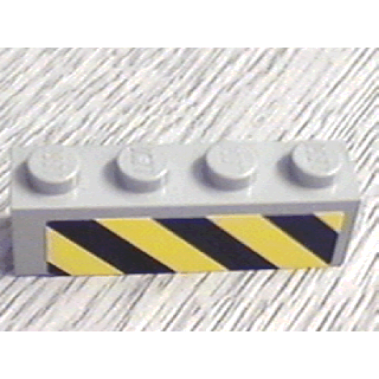 Brick 1 x 4 with Black and Yellow Danger Stripes Pattern (Sticker) - Set 6575