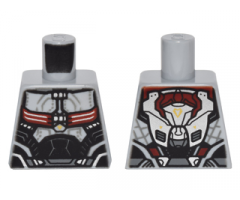 Torso Black, Dark Red and Silver Body Armor and Backpack Pattern