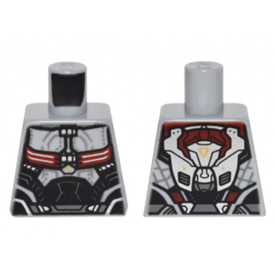 Torso Black, Dark Red and Silver Body Armor and Backpack Pattern