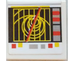 Tile 2 x 2 with SW Cannon Operating Monitor Pattern on White Background (Sticker) - Set 7754
