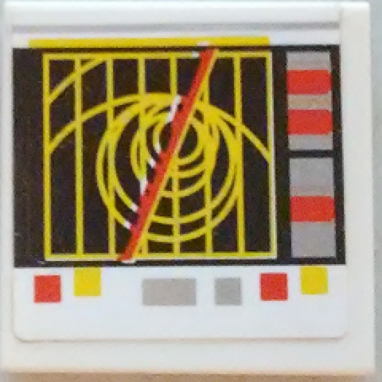 Tile 2 x 2 with SW Cannon Operating Monitor Pattern on White Background (Sticker) - Set 7754