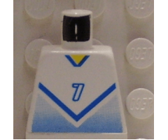 Torso Soccer Blue Chevron and No. 7 Front and Back Pattern