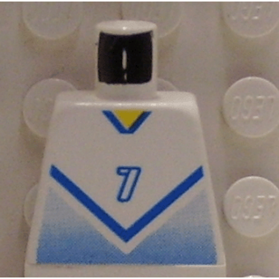 Torso Soccer Blue Chevron and No. 7 Front and Back Pattern