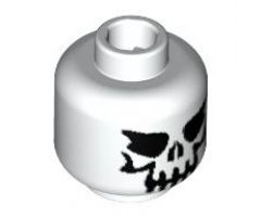 Minifigure, Head Skull Evil with Eyebrows, Black Print Pattern - Blocked Open Stud