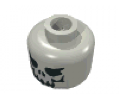 Minifigure, Head Skull Evil with Eyebrows, Black Print Pattern - Blocked Open Stud