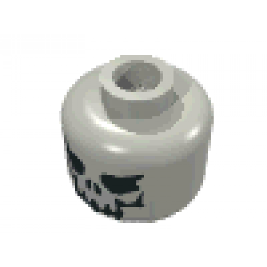 Minifigure, Head Skull Evil with Eyebrows, Black Print Pattern - Blocked Open Stud