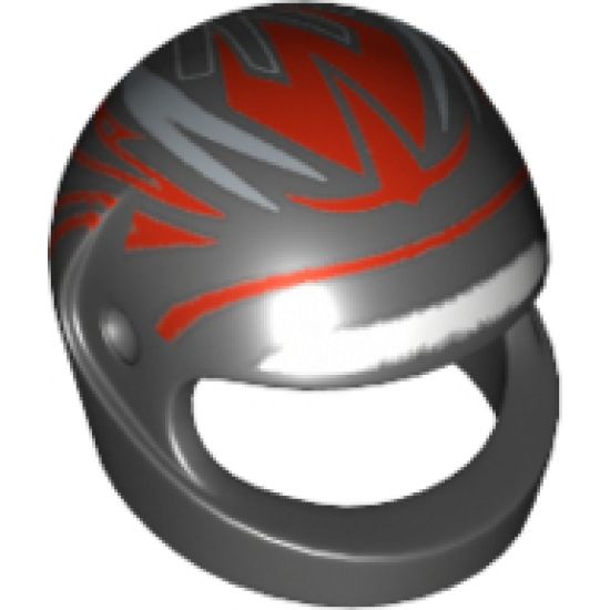 Minifigure, Headgear Helmet Motorcycle (Standard) with Ferrari K. Raikkonen Pattern (8168)