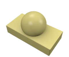 Tile, Modified 1 x 2 with Ball