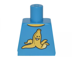 Torso T-Shirt with Yellow Grinning Banana Peel Pattern