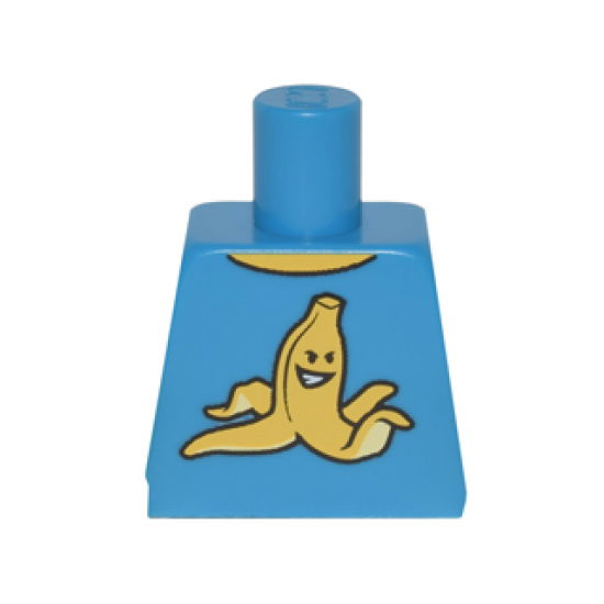 Torso T-Shirt with Yellow Grinning Banana Peel Pattern
