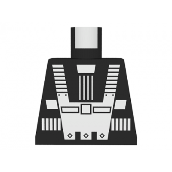 Torso Space White Harness and Chest Panel with Rivets Pattern (Blacktron I)