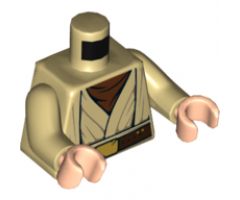 Torso SW Layered Shirt, Reddish Brown Undershirt, Reddish Brown Belt with Gold Buckle Pattern (SW Obi-Wan) / Tan Arms / Light Nougat Hands