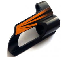 Technic, Panel Fairing # 5 Small Short, Large Hole, Side A with Black and Orange Stripes Pattern (Sticker) - Set 8516