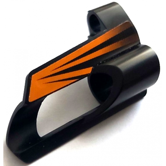 Technic, Panel Fairing # 5 Small Short, Large Hole, Side A with Black and Orange Stripes Pattern (Sticker) - Set 8516