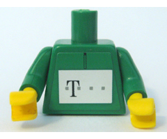 Torso German Telekom Green Pattern (Stickers) / Green Arms / Yellow Hands