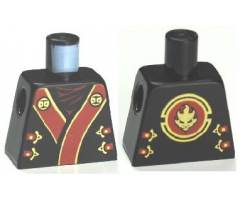 Torso Ninjago Robe with Red and Gold Sash Pattern