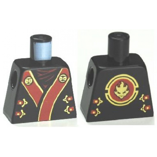 Torso Ninjago Robe with Red and Gold Sash Pattern