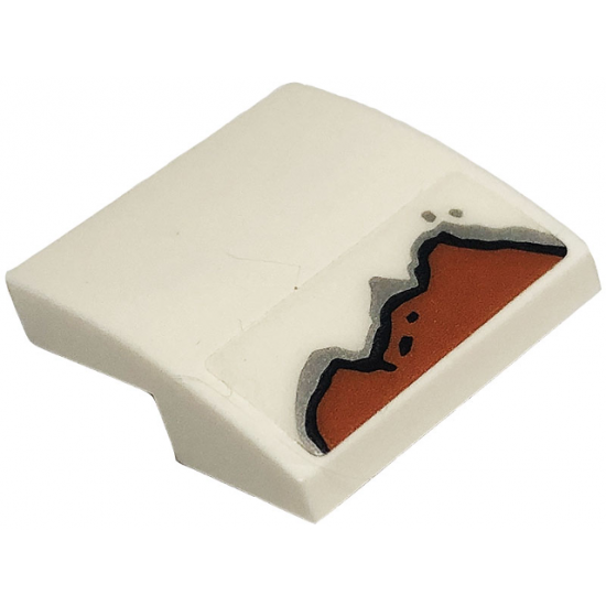 Slope, Curved 2 x 2 with Rust Pattern on Bottom (Sticker) - Set 10274