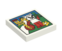 Tile 2 x 2 with Fabuland House and Cat Pattern