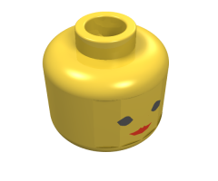 Minifigure, Head Female with Red Lips, Eyelashes (Standard Woman Pattern) - Blocked Open Stud