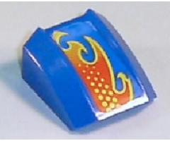 Slope, Curved 2 x 2 Lip with Flame Pattern Model Right (Sticker) - Set 8668