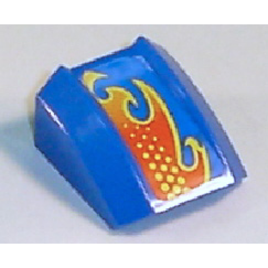 Slope, Curved 2 x 2 Lip with Flame Pattern Model Right (Sticker) - Set 8668