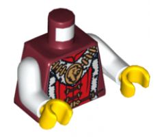 Torso Castle Kingdoms Lion Head Medallion and Fur Trim Pattern / White Arms / Yellow Hands