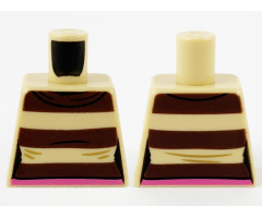 Torso Female with 3 Dark Brown Stripes and Dark Pink Belt Pattern